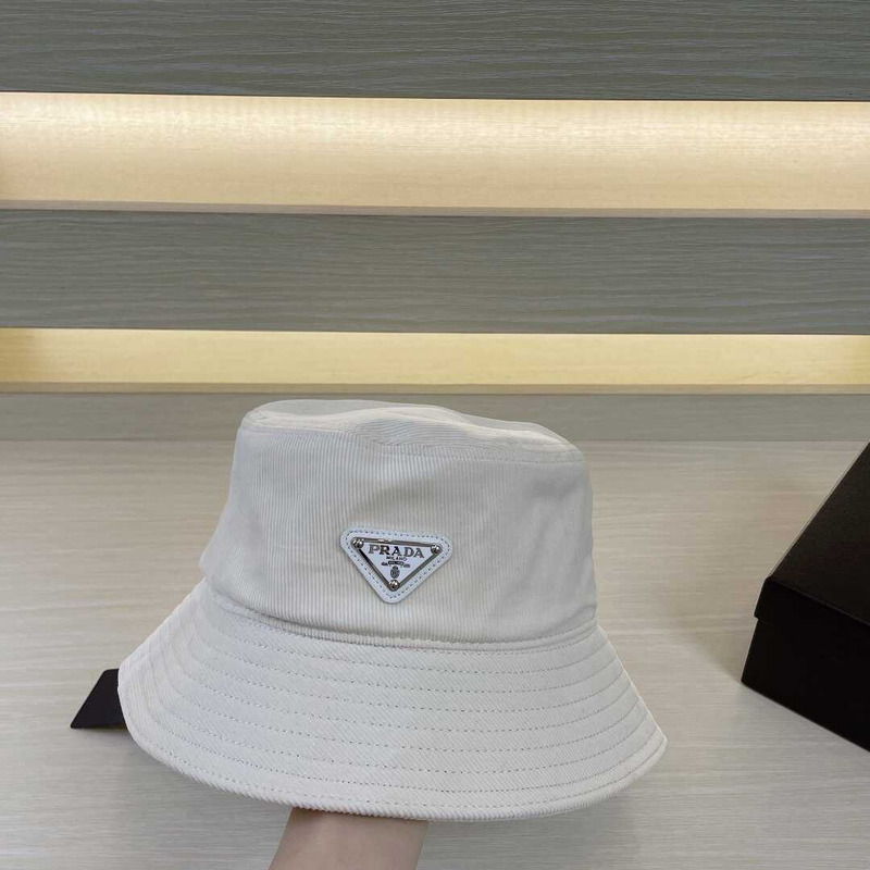 Pra*a re-nylon bucket hat white