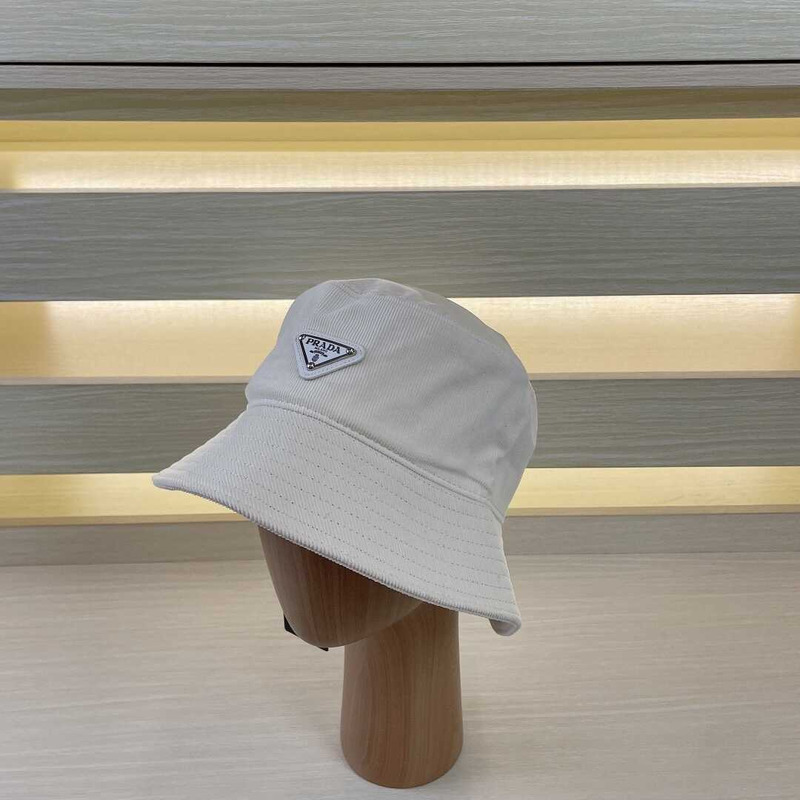 Pra*a re-nylon bucket hat white