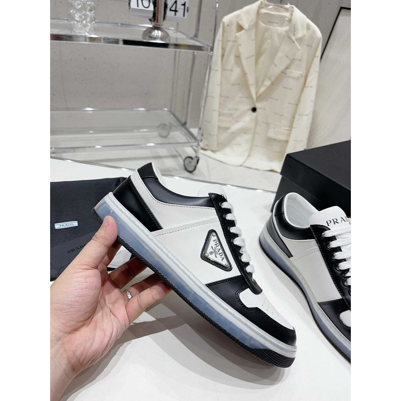 Pra*a downtown low top sneakers leather white black