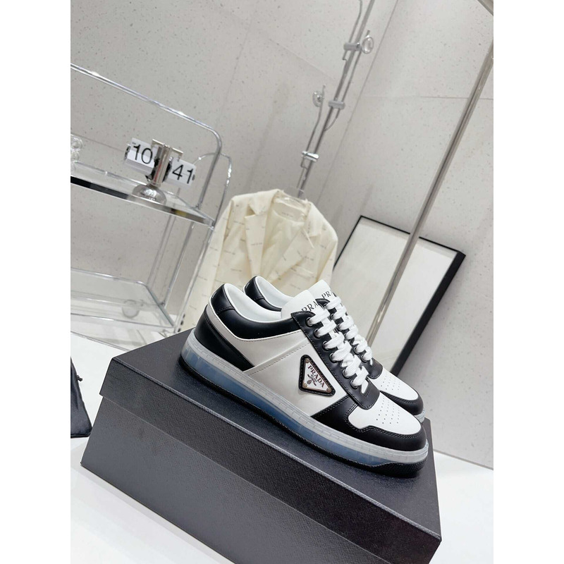 Pra*a downtown low top sneakers leather white black