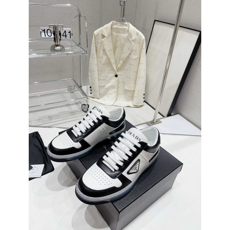 Pra*a downtown low top sneakers leather white black