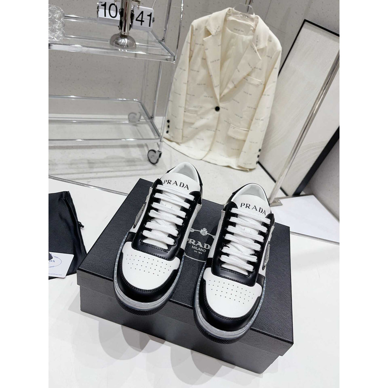 Pra*a downtown low top sneakers leather white black