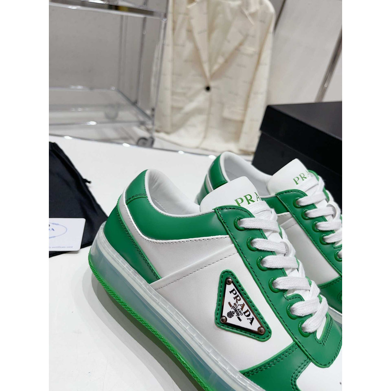 Pra*a downtown low top sneakers leather green