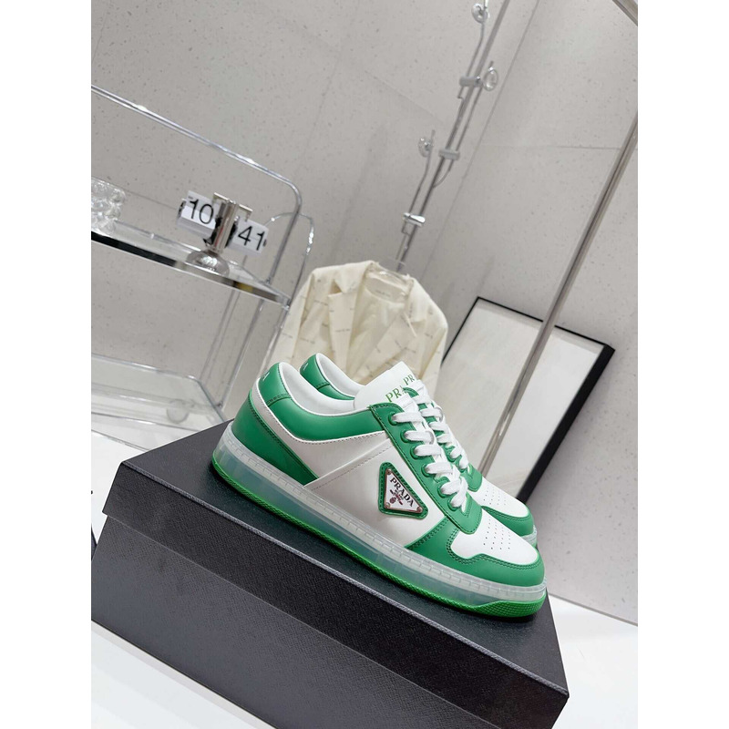 Pra*a downtown low top sneakers leather green