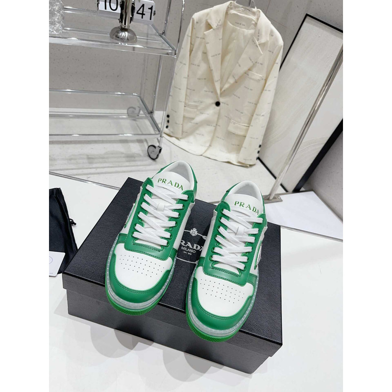 Pra*a downtown low top sneakers leather green