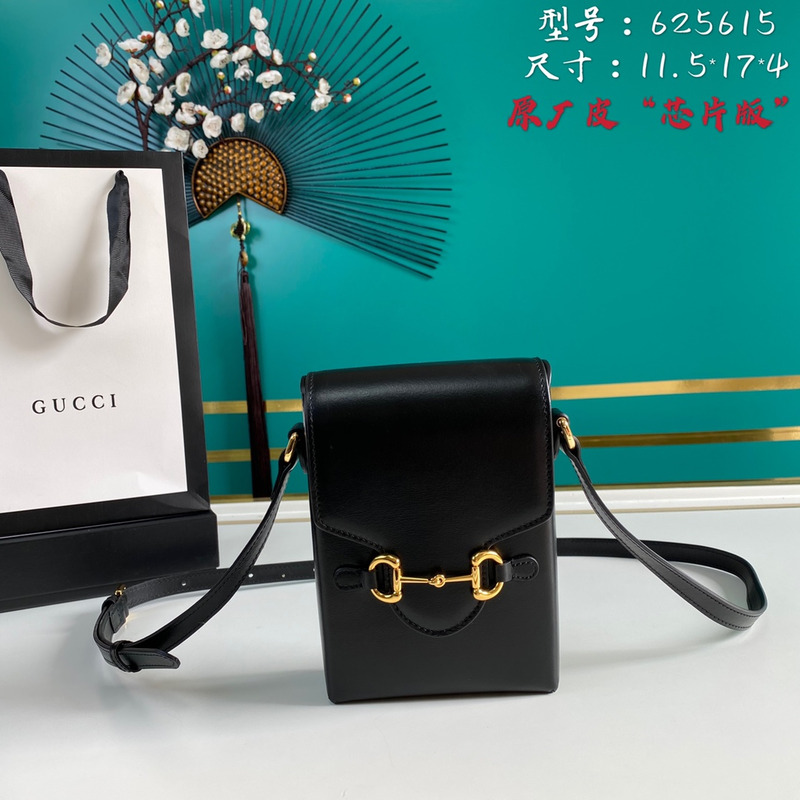 G*u*i horsebit 1955 leather mini bag black