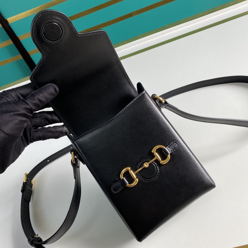 G*u*i horsebit 1955 leather mini bag black