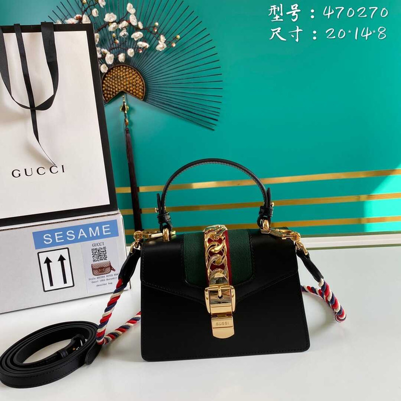 G*u*i sylvie shoulder bag top handle mini black