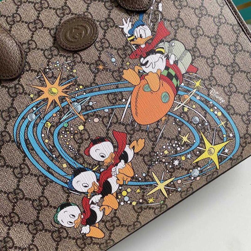 G*u*i x disney donald duck tote bag beige/brown