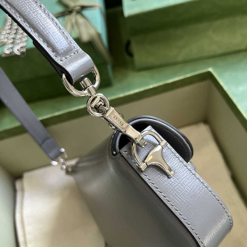 G*u*i horsebit 1955 mini shoulder bag grey