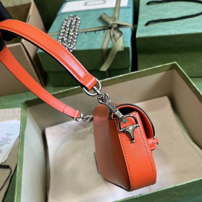 G*u*i horsebit 1955 mini shoulder bag orange