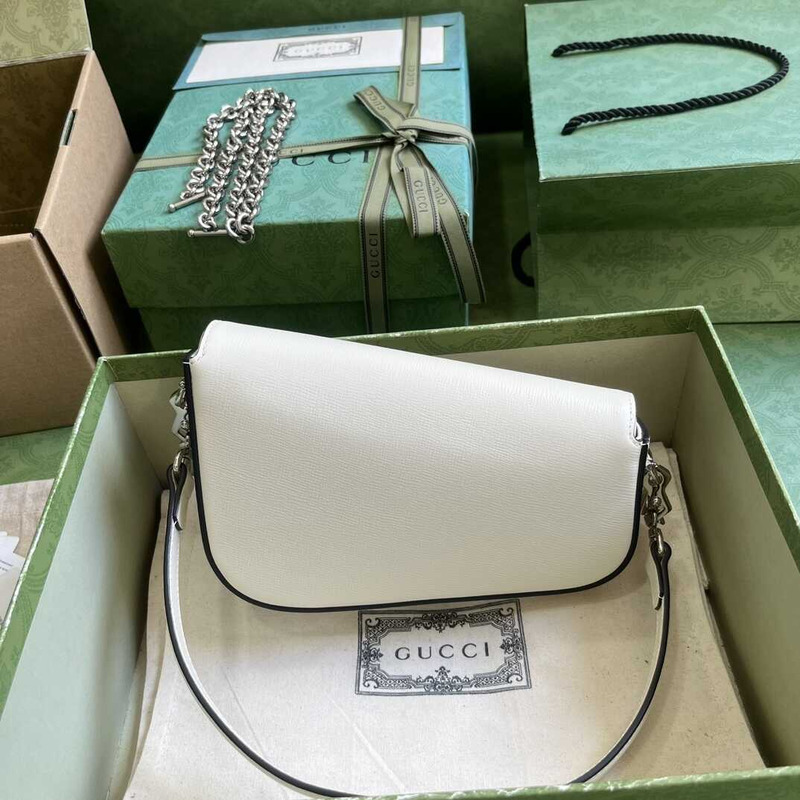 G*u*i horsebit 1955 mini shoulder bag white