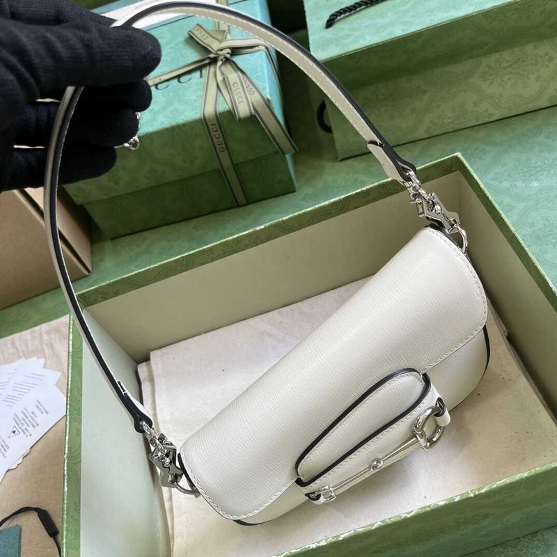 G*u*i horsebit 1955 mini shoulder bag white