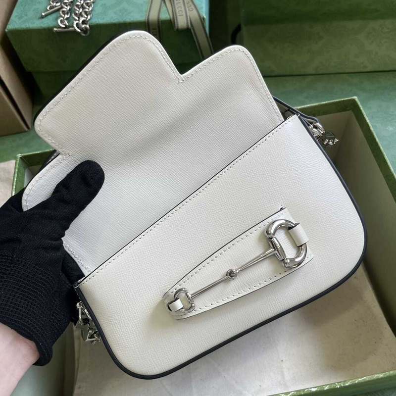 G*u*i horsebit 1955 mini shoulder bag white