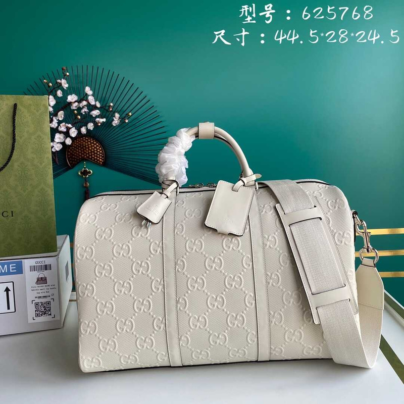 G*u*i gg embossed duffle bag white