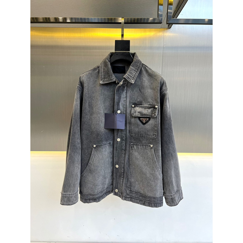 Pra*a faded denim shirt jacket