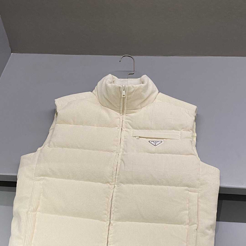 Pra*a padded re-nylon vest off white