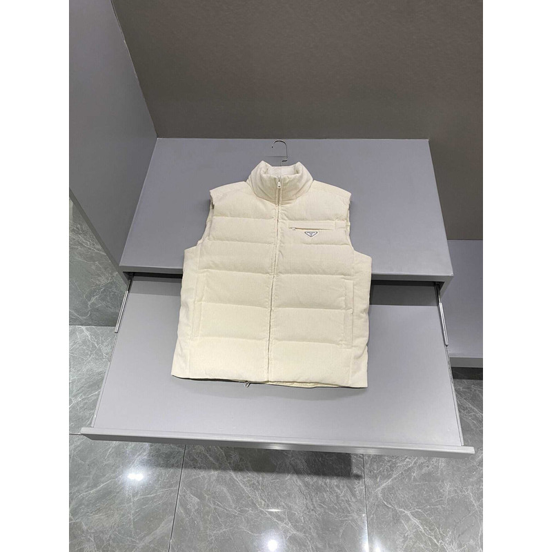 Pra*a padded re-nylon vest off white