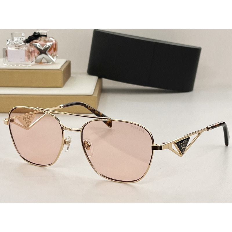 Pra*a sunglasses with triangle logo pink lenses