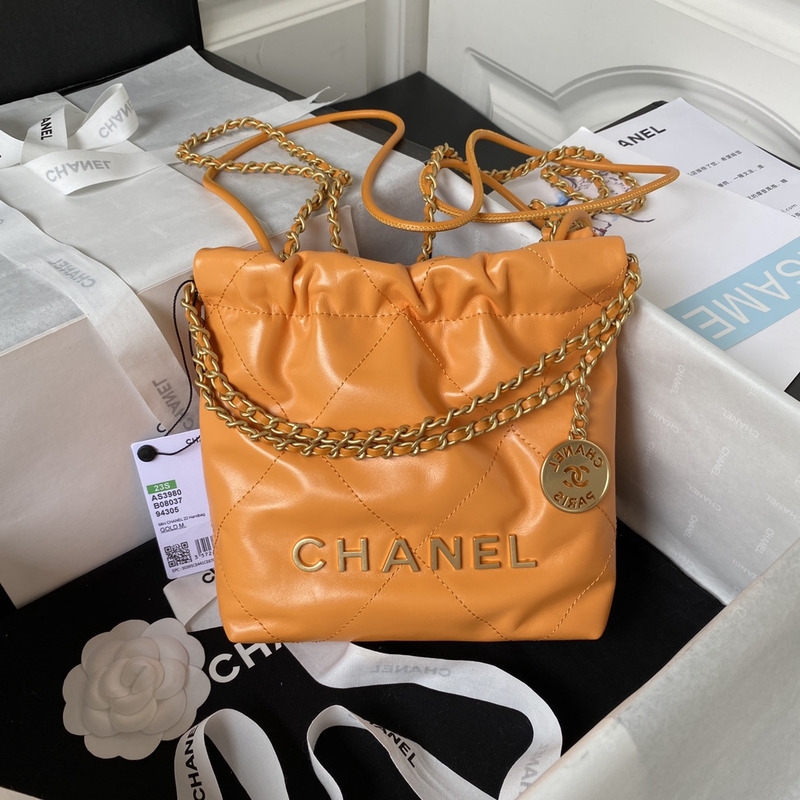 Ch*el shopping bag orange