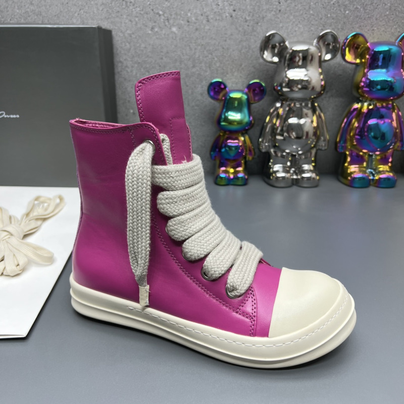 Rick Owens Jumbo Lace Sneakers Hot Pink