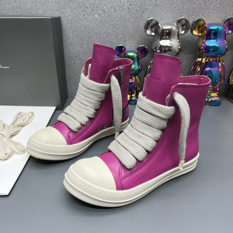 Rick Owens Jumbo Lace Sneakers Hot Pink