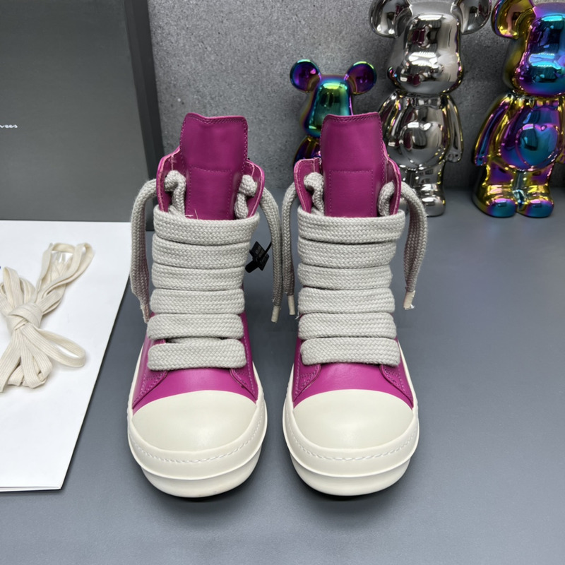 Rick Owens Jumbo Lace Sneakers Hot Pink