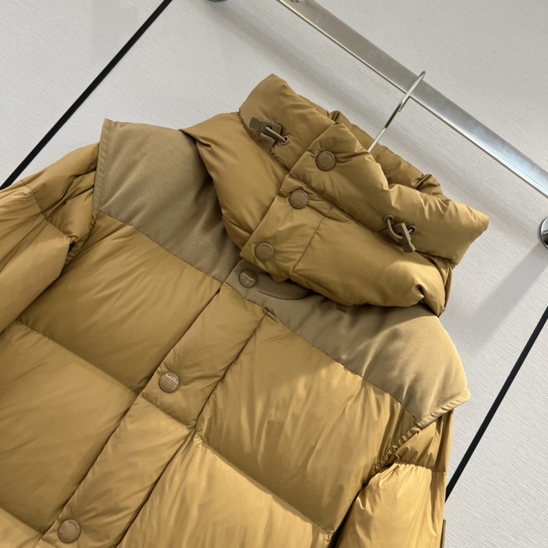 B**rry detachable sleeve hooded puffer jacket yellow