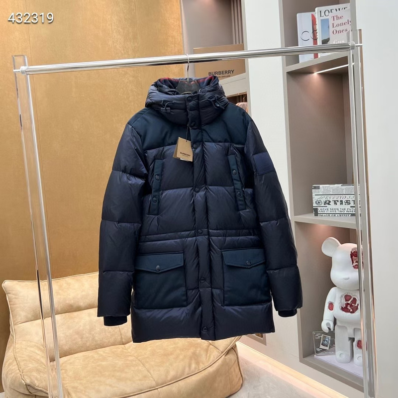 B**rry long down jacket dark blue