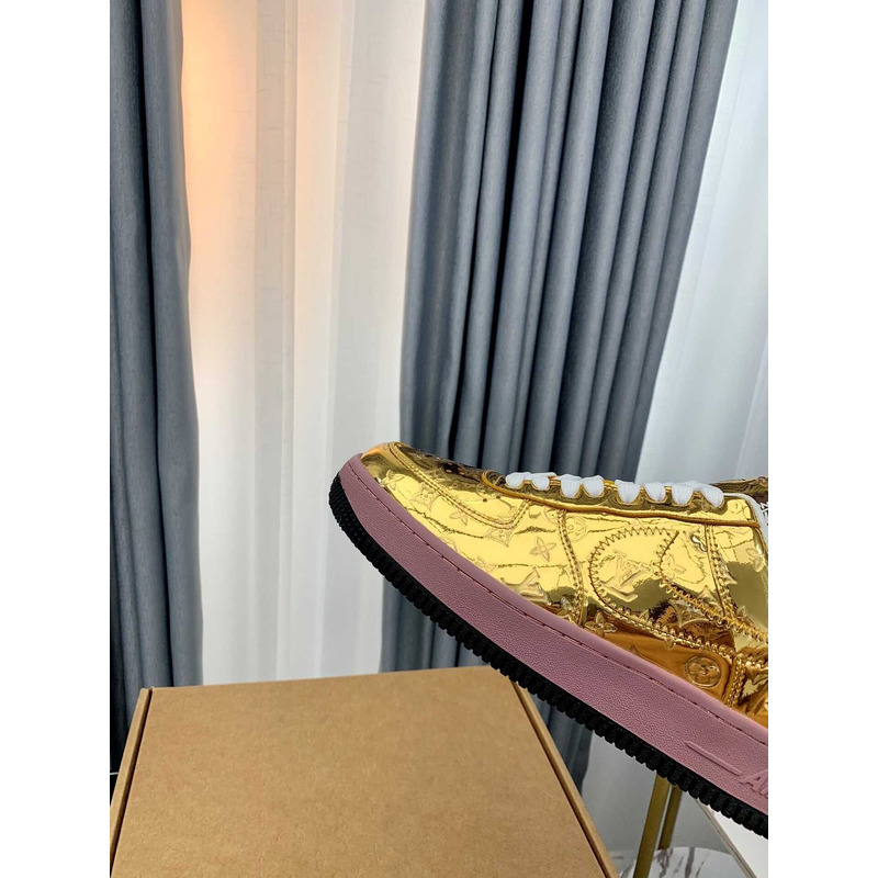 l**is V*t*n x nike air force 1 sneakers gold