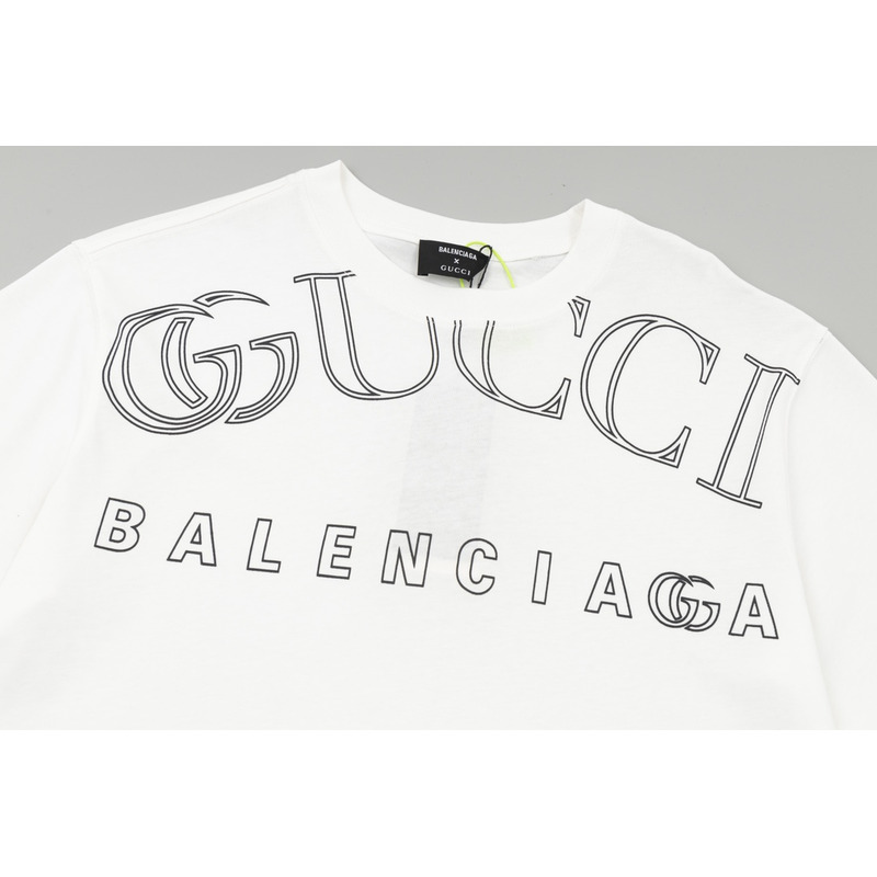 g*u*i x Ba*len*cia*ga cotton t shirt white