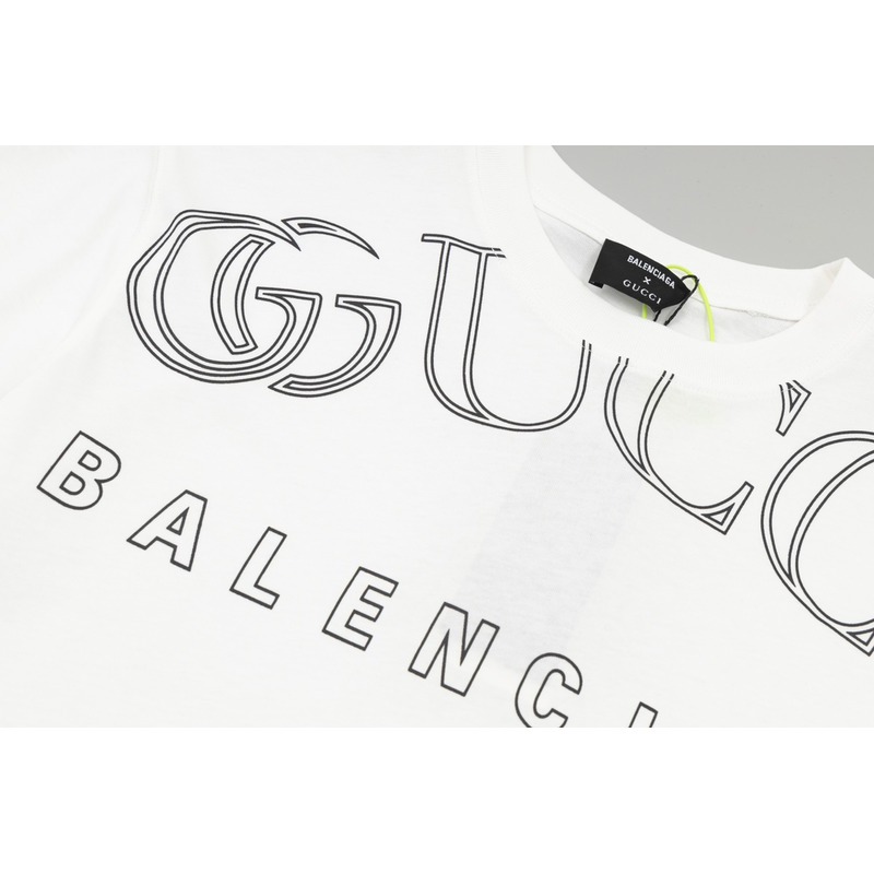 g*u*i x Ba*len*cia*ga cotton t shirt white