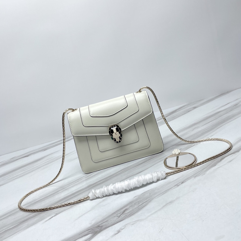 B*l*ai serpenti leather crossbody bag white