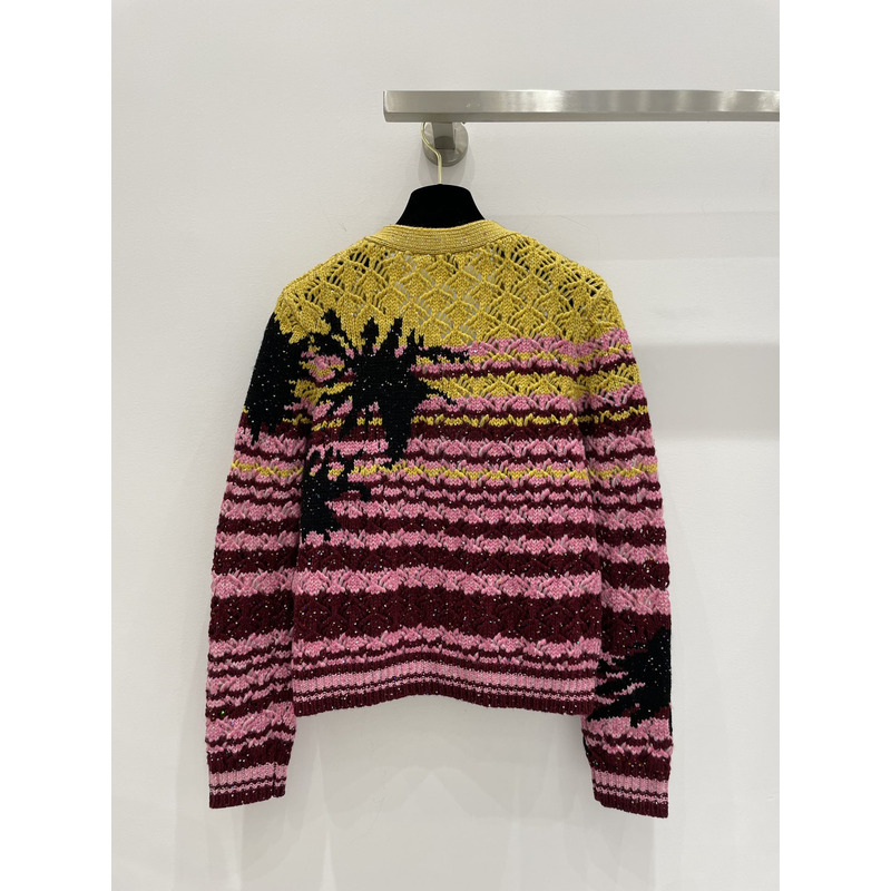 Ch*el cable knit cardigan multicolor