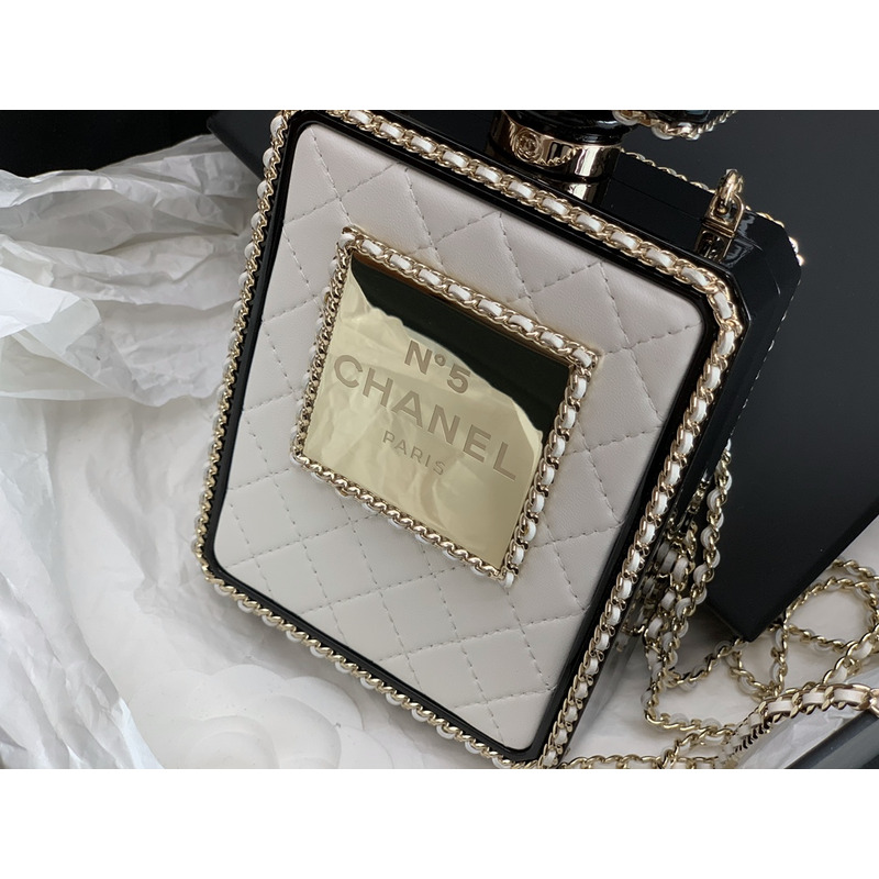 Ch*el evening white clutch bag