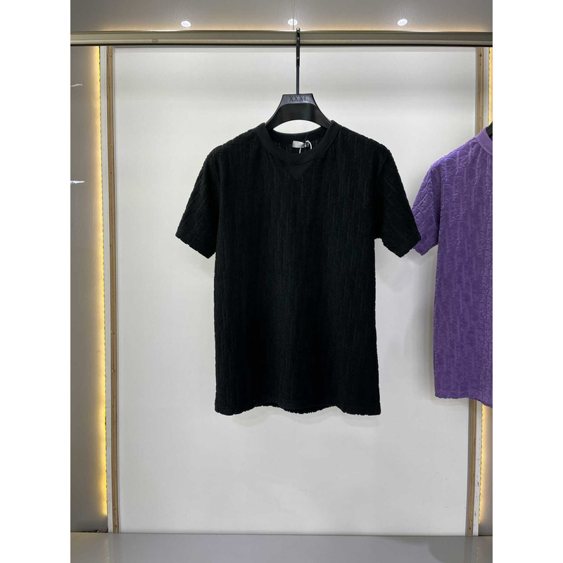 D*or oblique relaxed-fit cotton jacquard t-shirt black