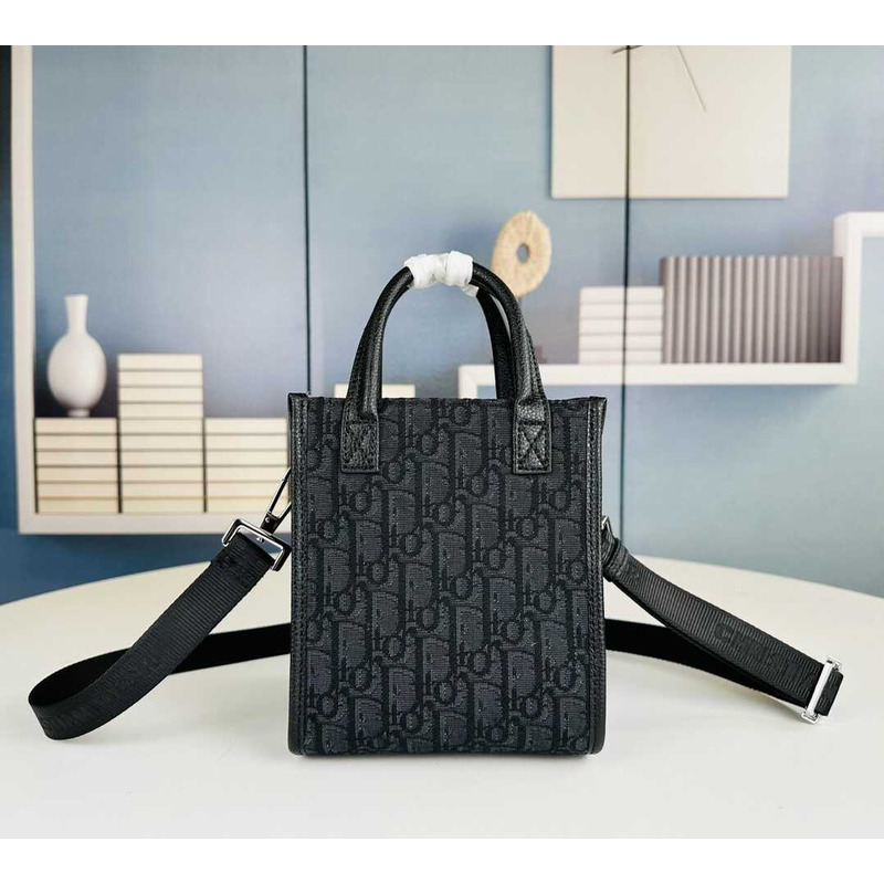 D*or safari north-south mini tote bag black