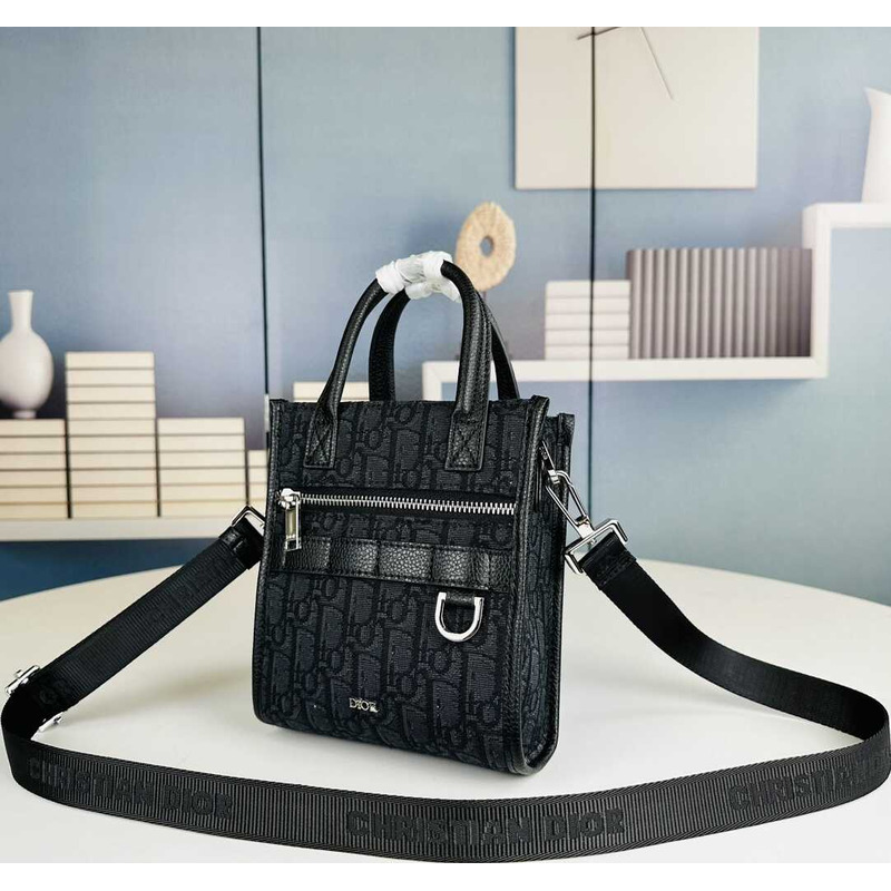 D*or safari north-south mini tote bag black