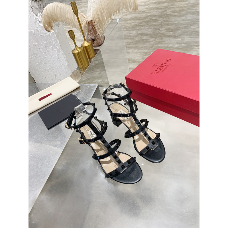 Valentino Garavan Rockstud Sandals Black