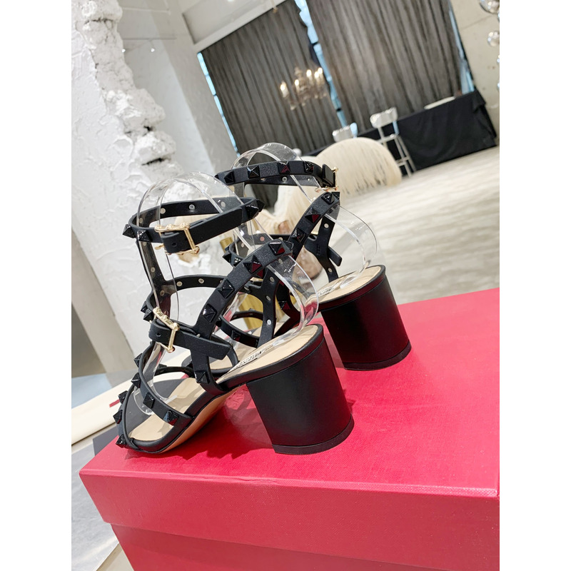 Valentino Garavan Rockstud Sandals Black