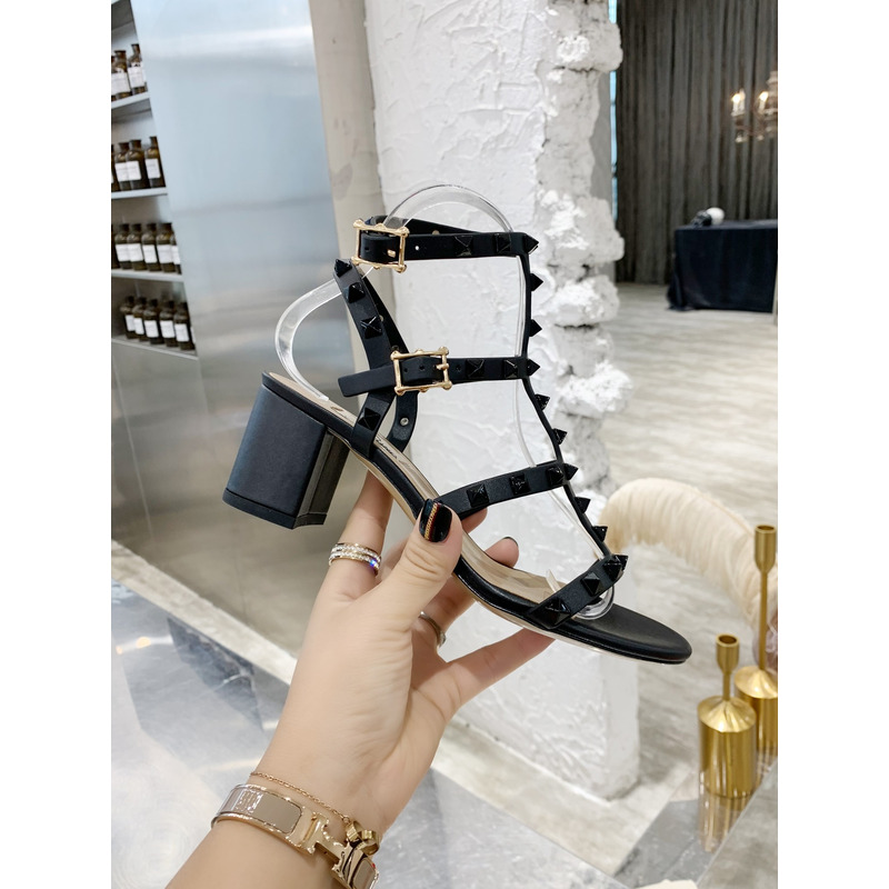 Valentino Garavan Rockstud Sandals Black