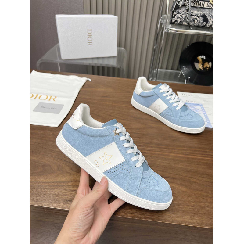 D*or star sneaker suede calfskin and calfskin blue