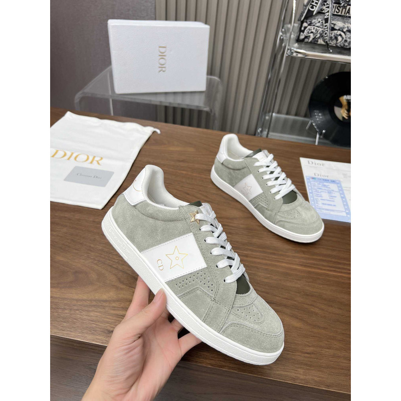 D*or star sneaker suede calfskin and calfskin grey