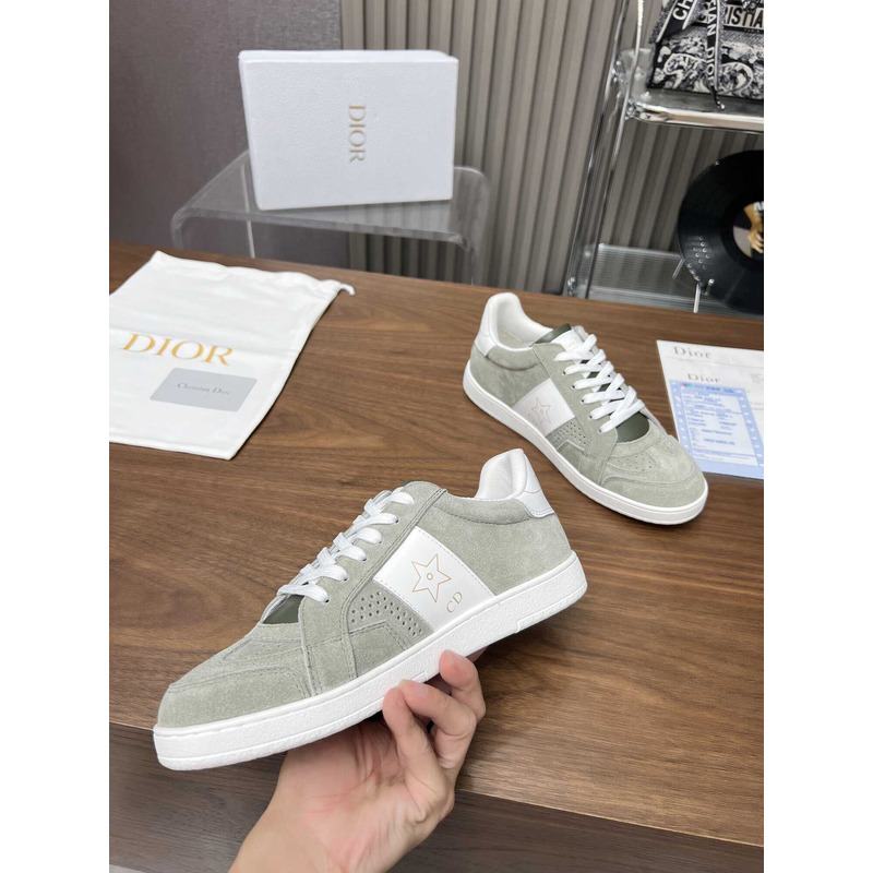 D*or star sneaker suede calfskin and calfskin grey