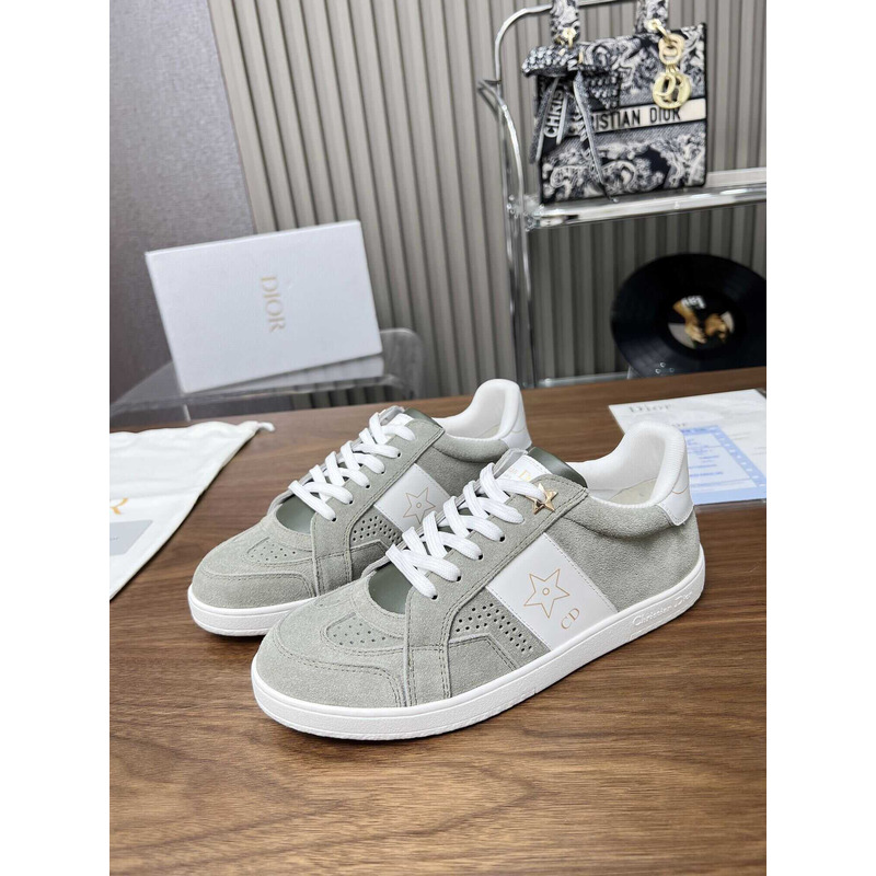 D*or star sneaker suede calfskin and calfskin grey