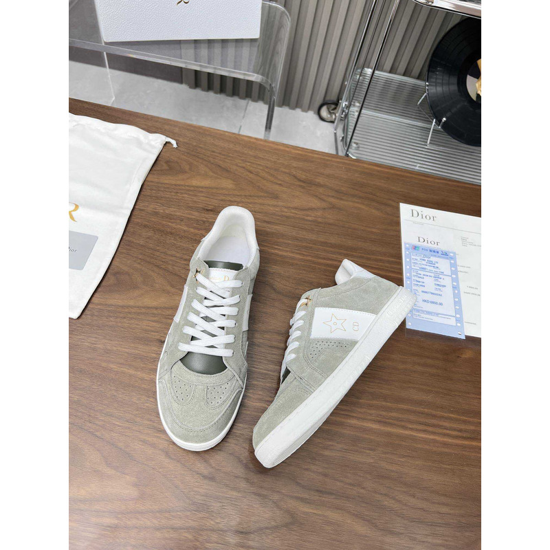 D*or star sneaker suede calfskin and calfskin grey