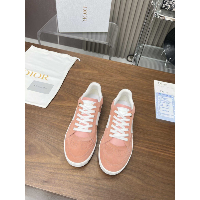 D*or star sneaker suede calfskin and calfskin pastel pink