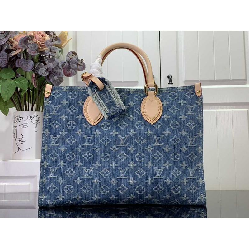 l**is V*t*n onthego mm tote bag denim blue