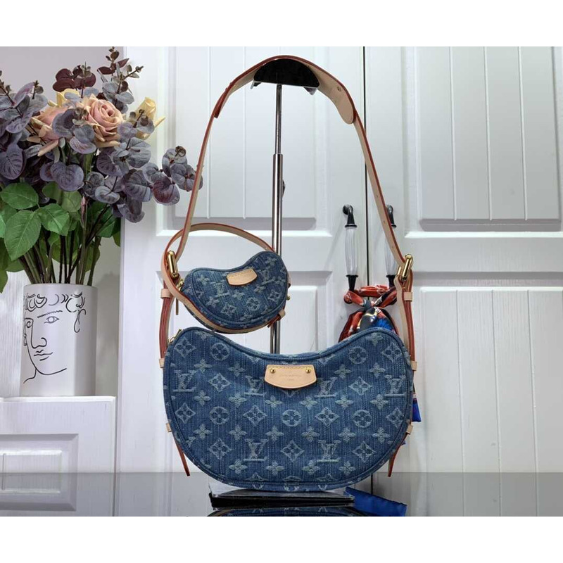 l**is V*t*n croissant bag denim blue