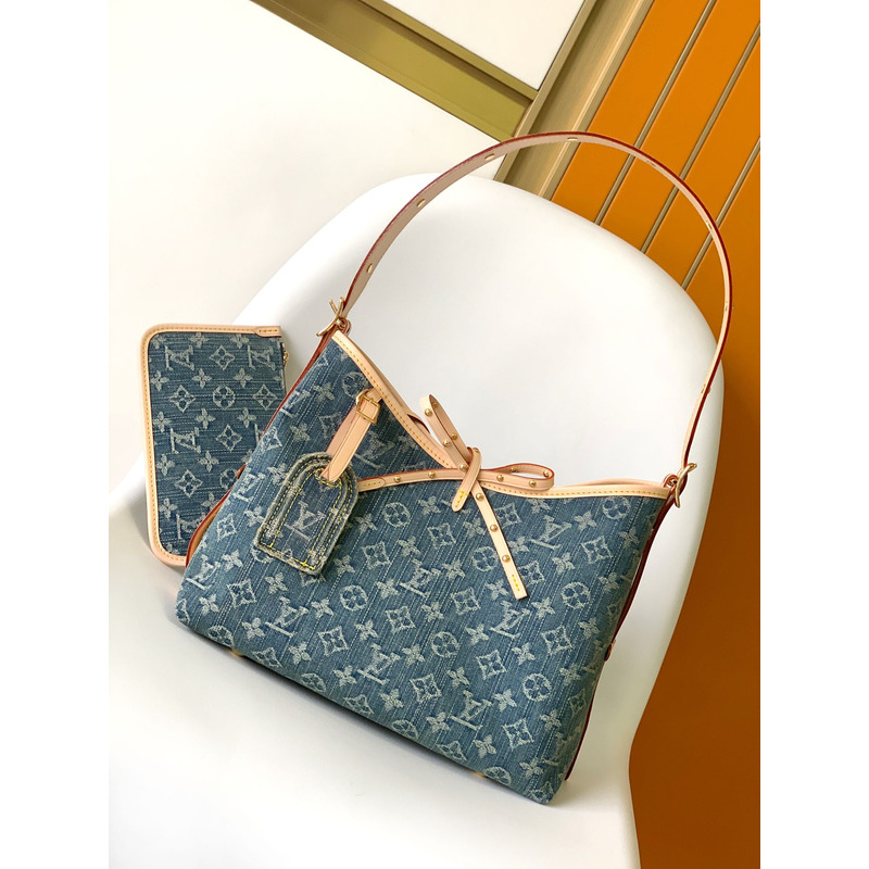 l**is V*t*n carryall pm monogram denim blue